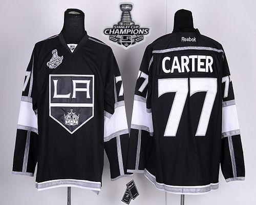 Kings #77 Jeff Carter Black Home 2014 Stanley Cup Champions Stitched Jersey