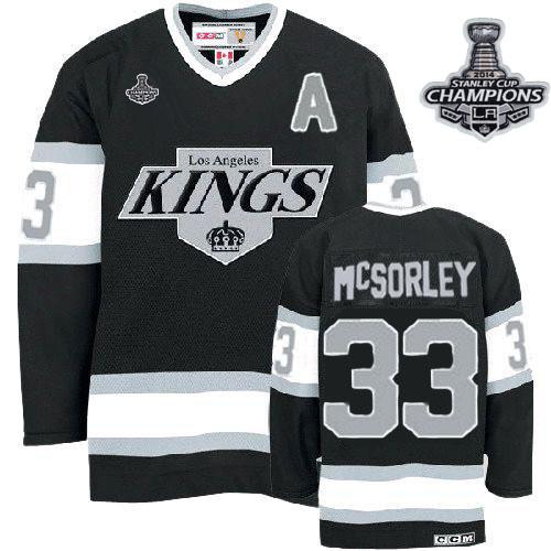 Kings #33 Martin McSorley Black CCM Throwback 2014 Stanley Cup Champions Stitched Jersey