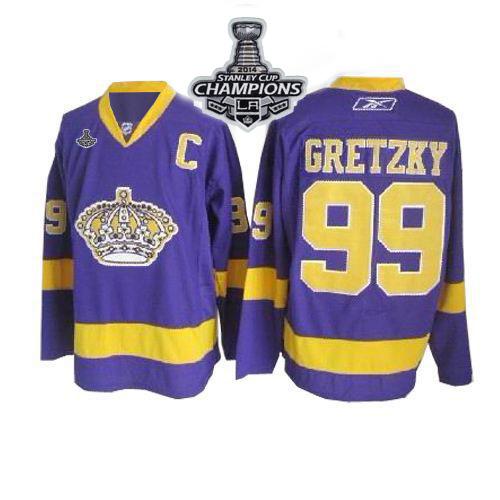 Kings #99 Wayne Gretzky Purple 2014 Stanley Cup Champions Stitched Jersey