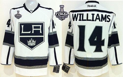 Kings #14 Justin Williams White 2014 Stanley Cup Finals Stitched Jersey