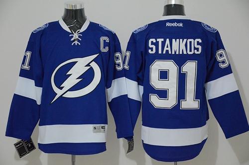 Lightning #91 Steven Stamkos Blue Stitched Jersey