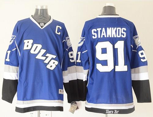 Lightning #91 Steven Stamkos Blue Third Stitched Jersey