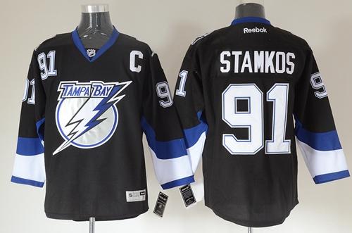 Lightning #91 Steven Stamkos Black Stitched Jersey