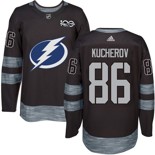 Lightning #86 Nikita Kucherov Black 1917-2017 100th Anniversary Stitched Jersey