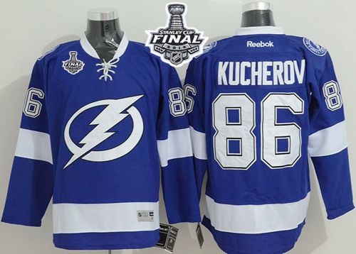 Lightning #86 Nikita Kucherov Blue 2015 Stanley Cup Stitched Jersey
