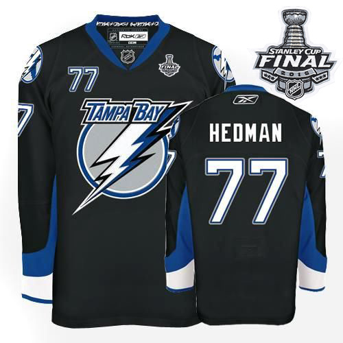 Lightning #77 Victor Hedman Black 2015 Stanley Cup Stitched Jersey