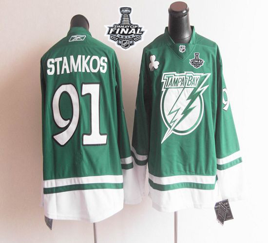Lightning St Patty's Day #91 Steven Stamkos Green 2015 Stanley Cup Stitched Jersey
