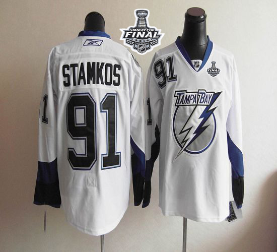 Lightning #91 Steven Stamkos White 2015 Stanley Cup Stitched Jersey
