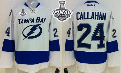Lightning #24 Ryan Callahan White 2015 Stanley Cup Stitched Jersey