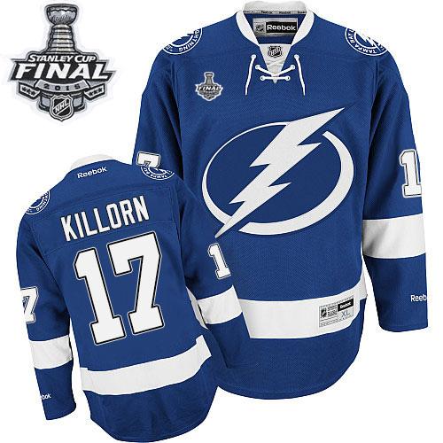 Lightning #17 Alex Killorn Blue 2015 Stanley Cup Stitched Jersey