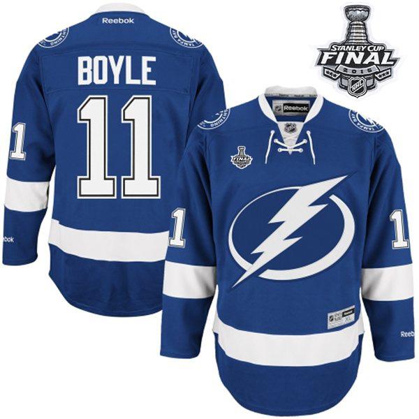Lightning #11 Brian Boyle Blue 2015 Stanley Cup Stitched Jersey