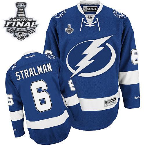 Lightning #6 Anton Stralman Blue 2015 Stanley Cup Stitched Jersey