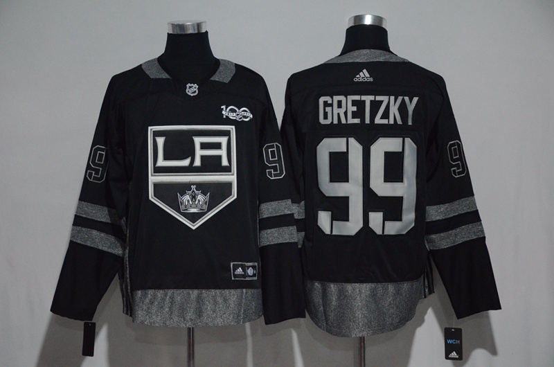 Los Angeles Kings #99 Wayne Gretzky Black 1917-2017 100th Anniversary Stitched Jersey