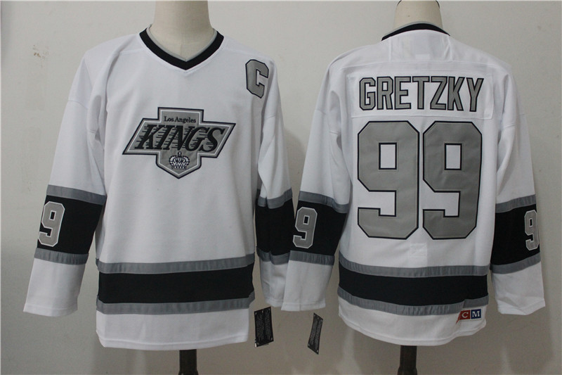 Los Angeles Kings #99 Wayne Gretzky White Throwback CCM Stitched Jersey