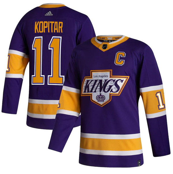 Los Angeles Kings #11 Anze Kopitar Purple 2020-21 Reverse Retro Stitched Jersey