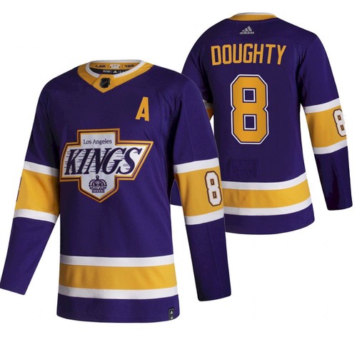 Los Angeles Kings #8 Drew Doughty Purple 2020-21 Reverse Retro Stitched Jersey