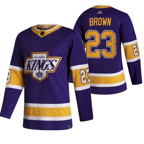 Los Angeles Kings #23 Dustin Brown Purple 2020-21 Reverse Retro Stitched Jersey