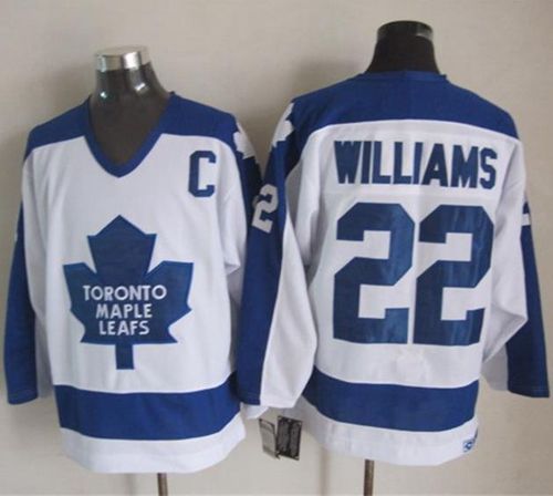 Maple Leafs #22 Tiger Williams White Blue CCM Throwback Stitched Jersey