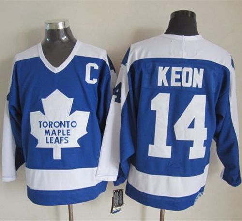 Maple Leafs #14 Dave Keon Blue White CCM Throwback Stitched Jersey