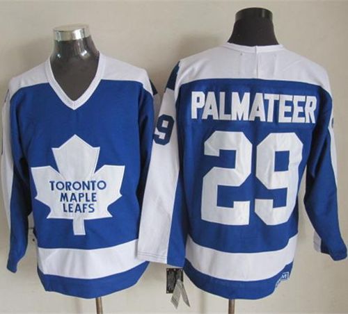 Maple Leafs #29 Mike Palmateer Blue White CCM Throwback Stitched Jersey