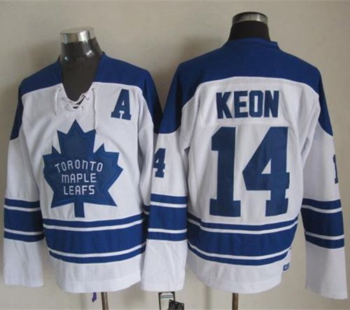 Maple Leafs #14 Dave Keon White CCM Throwback Third Stitched Jersey