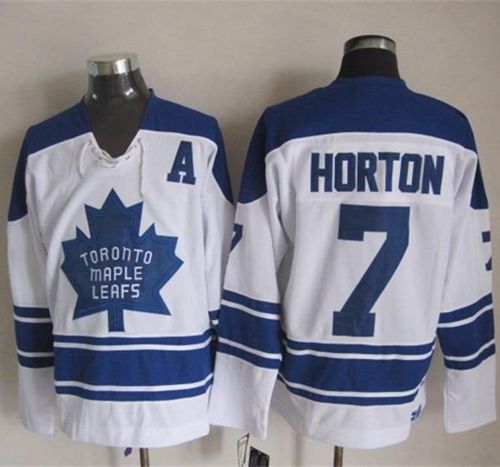 Maple Leafs #7 Tim Horton White CCM Throwback Third Stitched Jersey