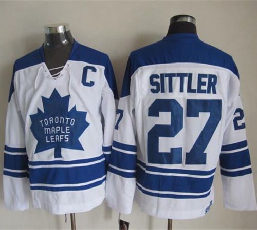 Maple Leafs #27 Darryl Sittler White CCM Throwback Third Stitched Jersey
