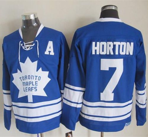 Maple Leafs #7 Tim Horton Blue CCM Throwback Third Stitched Jersey