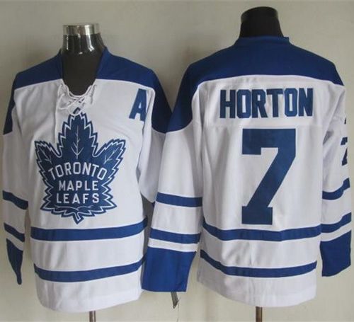 Maple Leafs #7 Tim Horton White CCM Throwback Winter Classic Stitched Jersey