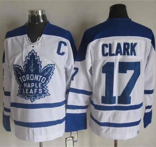 Maple Leafs #17 Wendel Clark White CCM Throwback Winter Classic Stitched Jersey