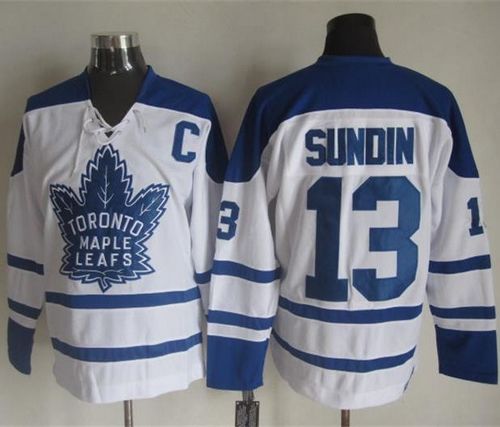 Maple Leafs #13 Mats Sundin White CCM Throwback Winter Classic Stitched Jersey