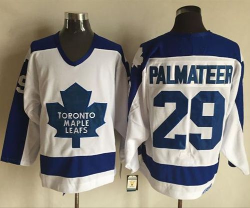 Maple Leafs #29 Mike Palmateer White Blue CCM Throwback Stitched Jersey