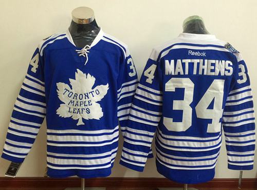 Maple Leafs #34 Auston Matthews Blue 2014 Winter Classic Stitched Jersey