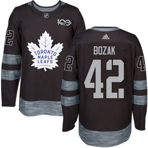 Maple Leafs #42 Tyler Bozak Black 1917-2017 100th Anniversary Stitched Jersey