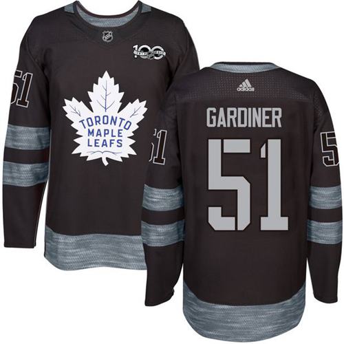 Maple Leafs #51 Jake Gardiner Black 1917-2017 100th Anniversary Stitched Jersey