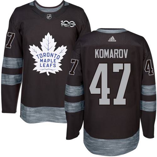 Maple Leafs #47 Leo Komarov Black 1917-2017 100th Anniversary Stitched Jersey