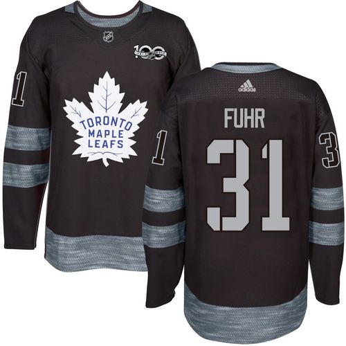 Maple Leafs #31 Grant Fuhr Black 1917-2017 100th Anniversary Stitched Jersey