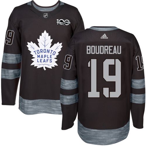 Maple Leafs #19 Bruce Boudreau Black 1917-2017 100th Anniversary Stitched Jersey