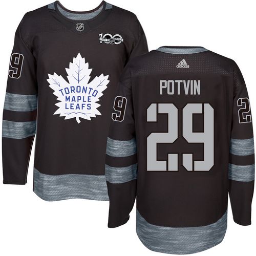 Maple Leafs #29 Felix Potvin Black 1917-2017 100th Anniversary Stitched Jersey