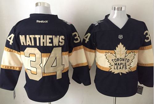 Maple Leafs #34 Auston Matthews Black Cream 100th Anniversary Stitched Jersey