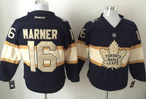 Maple Leafs #16 Mitchell Marner Black Cream 100th Anniversary Stitched Jersey