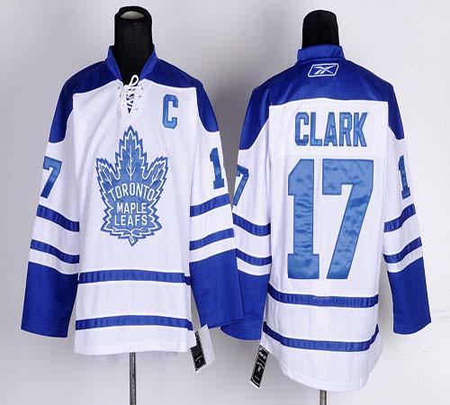 Maple Leafs #17 Wendel Clark White Third Stitched Jersey