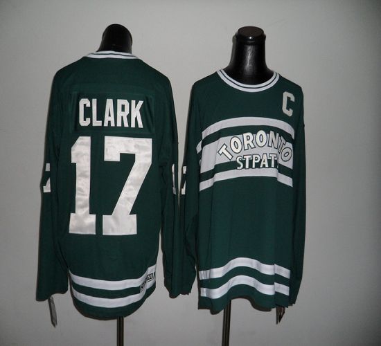 Maple Leafs CCM Throwback #17 Wendel Clark Green Stitched Jersey