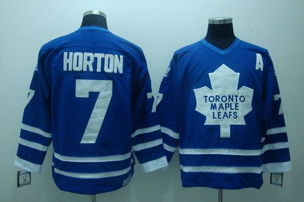 Maple Leafs #7 Tim Horton Stitched Blue CCM Throwback Jersey