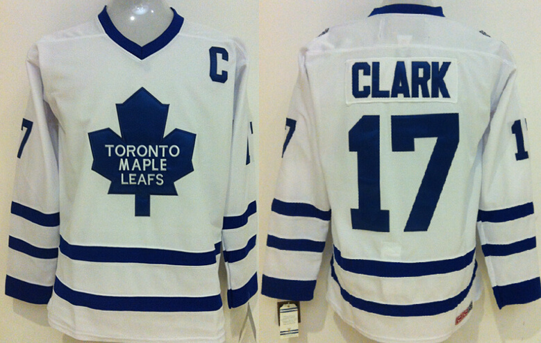 Maple Leafs #17 Wendel Clark White CCM Throwback Stitched Jersey