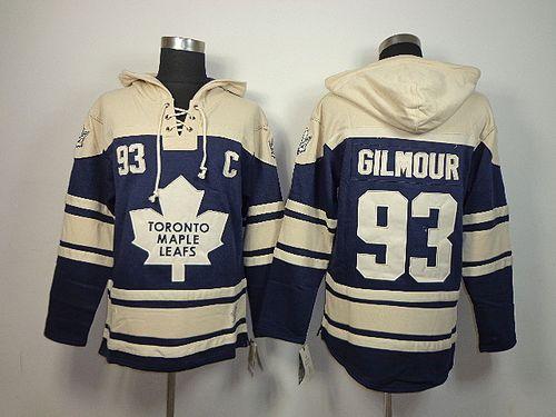 Maple Leafs #93 Doug Gilmour Blue Sawyer Hooded Sweatshirt Stitched Jersey