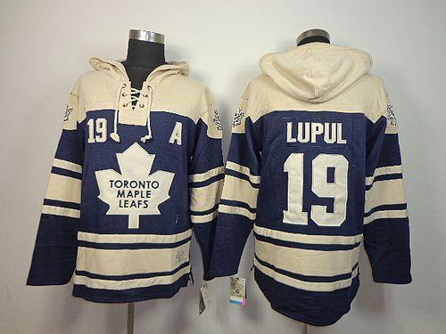 Maple Leafs #19 Joffrey Lupul Blue Sawyer Hooded Sweatshirt Stitched Jersey