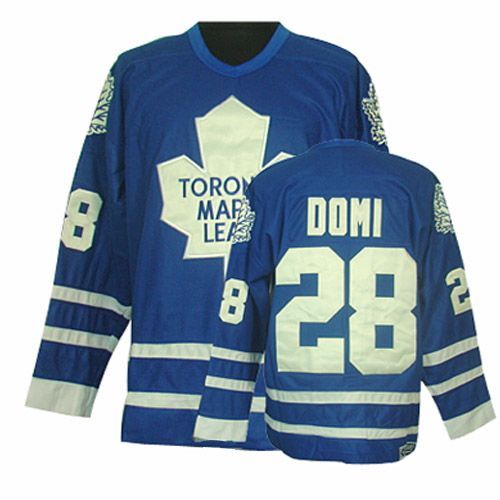 Maple Leafs #28 Tie Domi Blue CCM Throwback Stitched Jersey