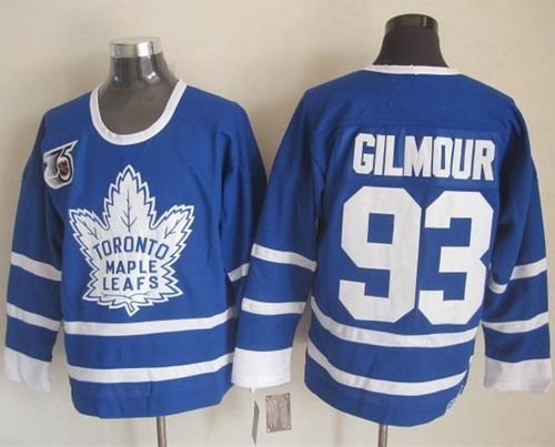 Maple Leafs #93 Doug Gilmour Blue 75th CCM Throwback Stitched Jersey