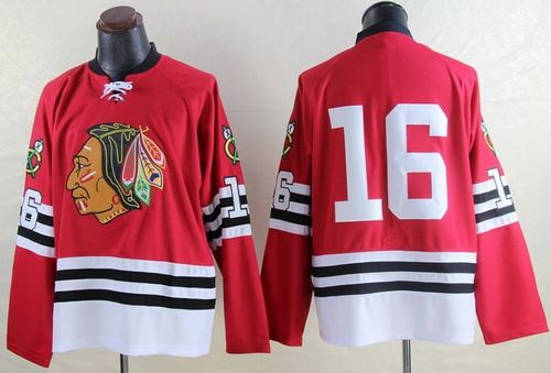 Mitchell And Ness 1960-61 Blackhawks #16 Marcus Kruger Red Throwback Stitched Jersey